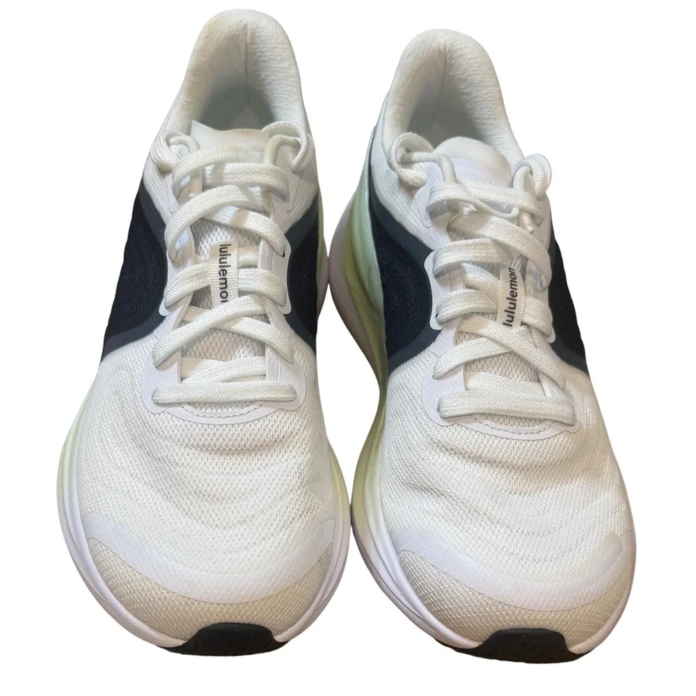 Lululemon Blissfeel 2 Running Shoes White Black Green Women Size 10 LW9EPYS